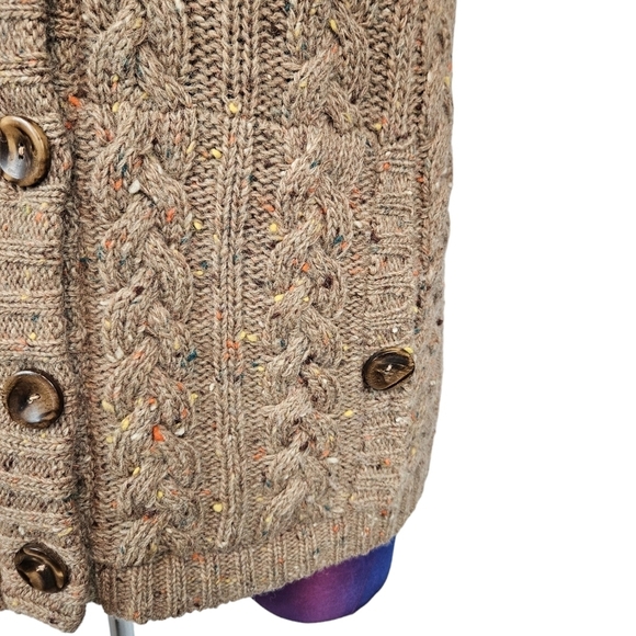 Vintage 50s Peck & Peck‎ Tan Flecked Cable Knit Sweater Vest Size Medium V20 - Picture 5 of 8
